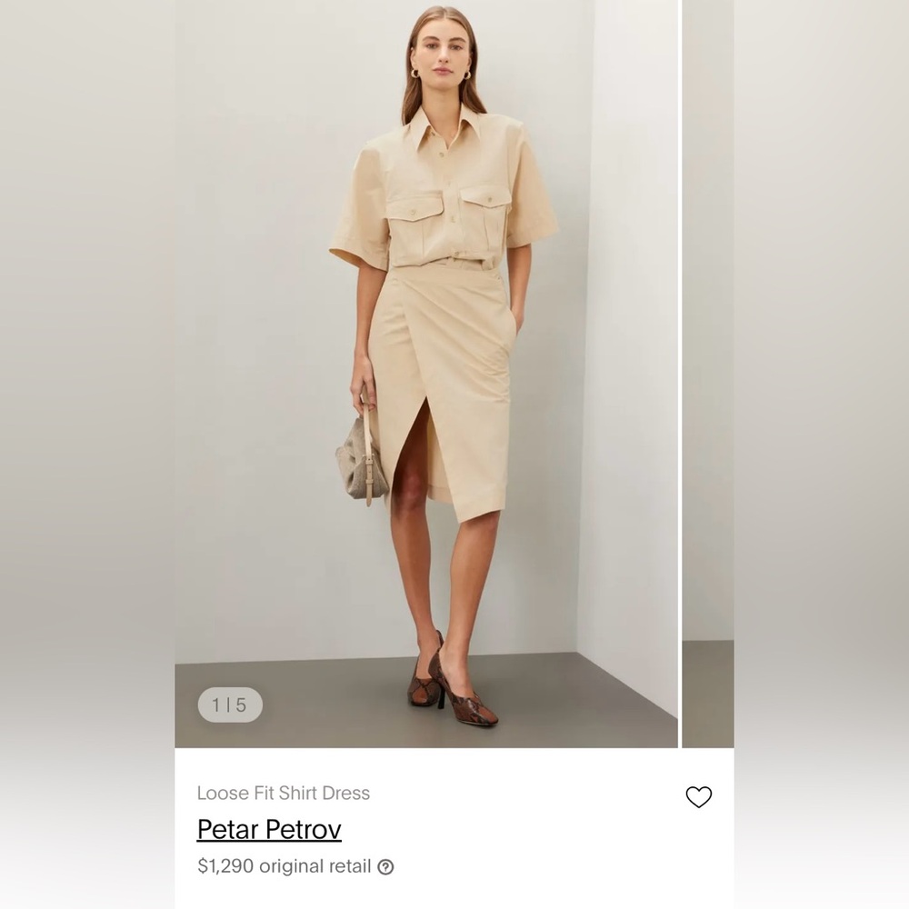 Petar Petrov Beige Loose Fit Shirt Dress